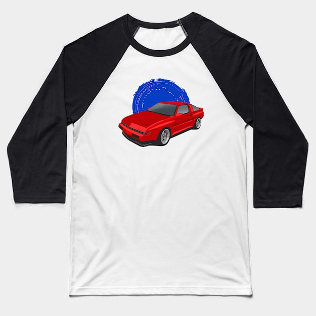 Red Mitsubishi Starion Turbo 1982-1990 Baseball T-Shirt by Rebellion Store